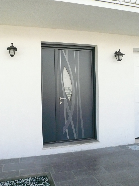 porte d'entrée en aluminium de marque K-LINE modèle AMANDE pose Talence Mérignac